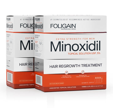 FOLIGAIN 남성용 미녹시딜 5% 외용액 상자 2개.