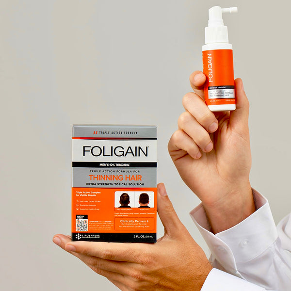 FOLIGAIN Triple Action Complete Formula For Thinning Hair For Men 10% Trioxidil - FOLIGAIN